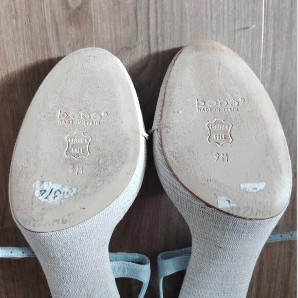 Bebe Light Blue and Linen High Heel Sandals Size 9 M - Picture 9 of 10